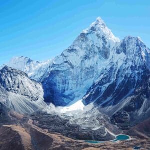 Mountain range showing clarity and focus from a high point