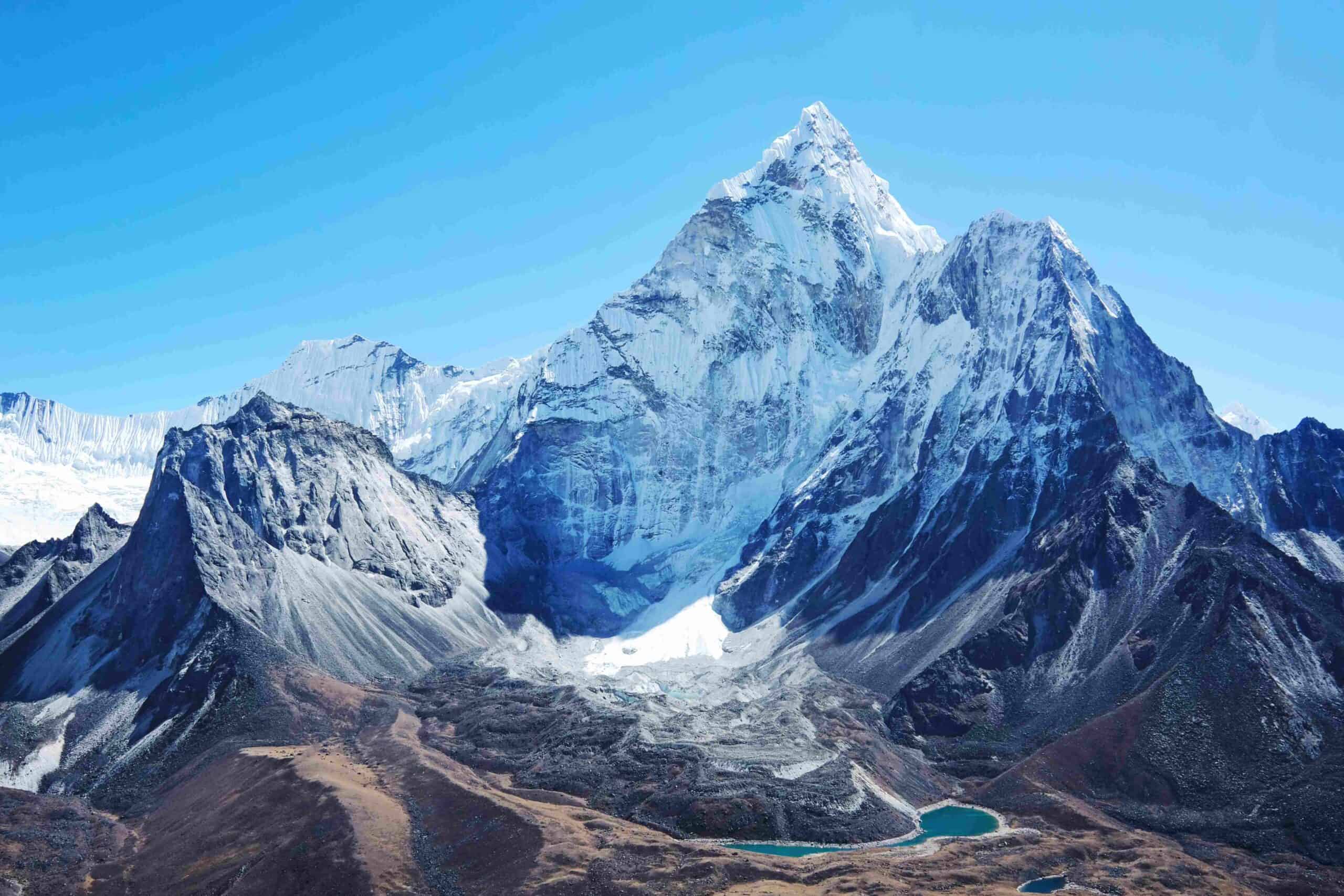 Mountain range showing clarity and focus from a high point