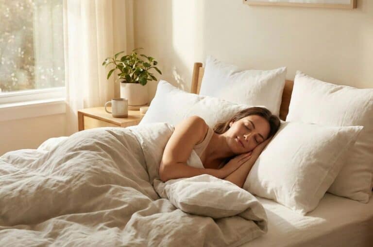 Girl sleeping exhausted